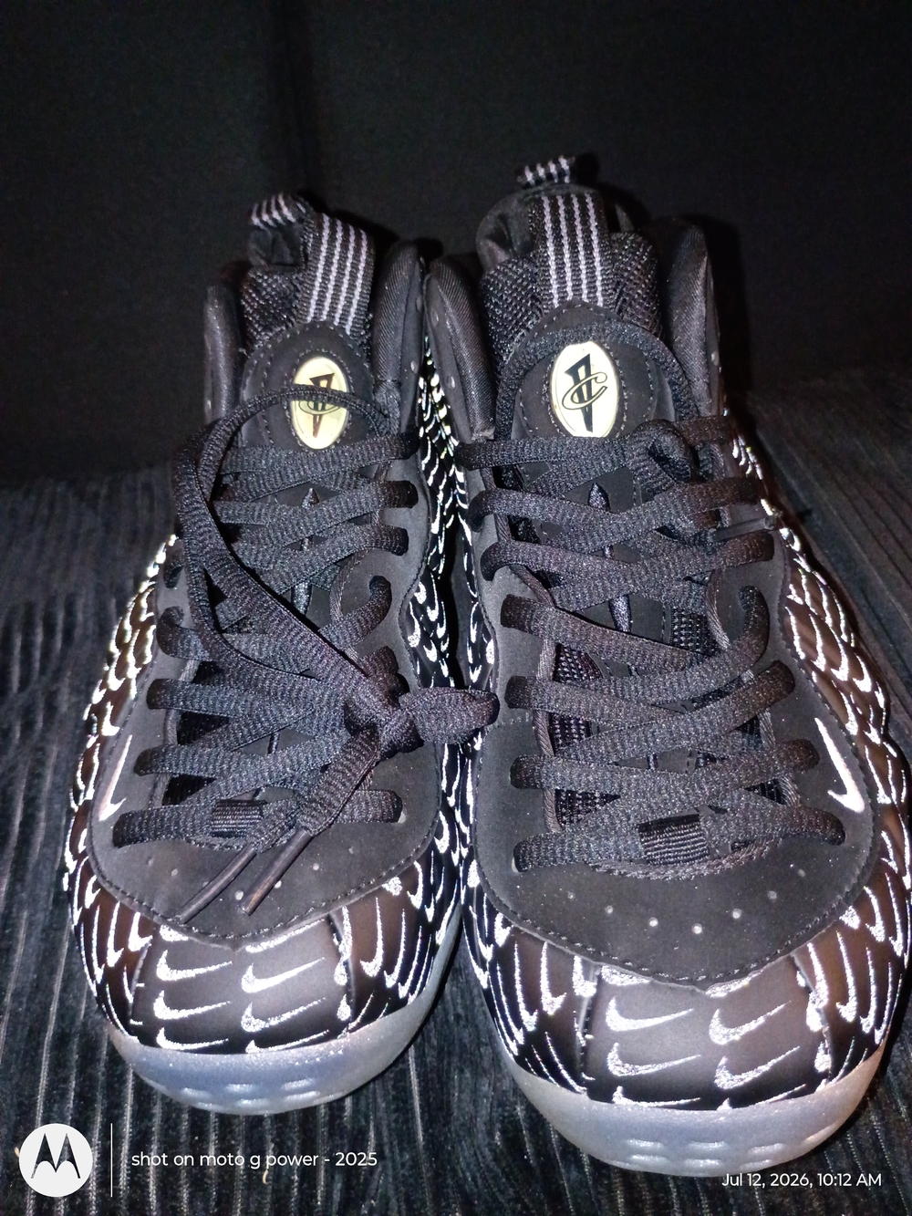 Nike Foamposites Black Patterned Athletic Sneakers